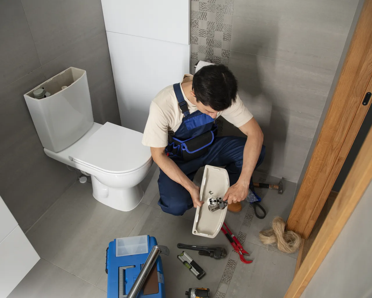 Male Plumber Working Fix Problems Client S House